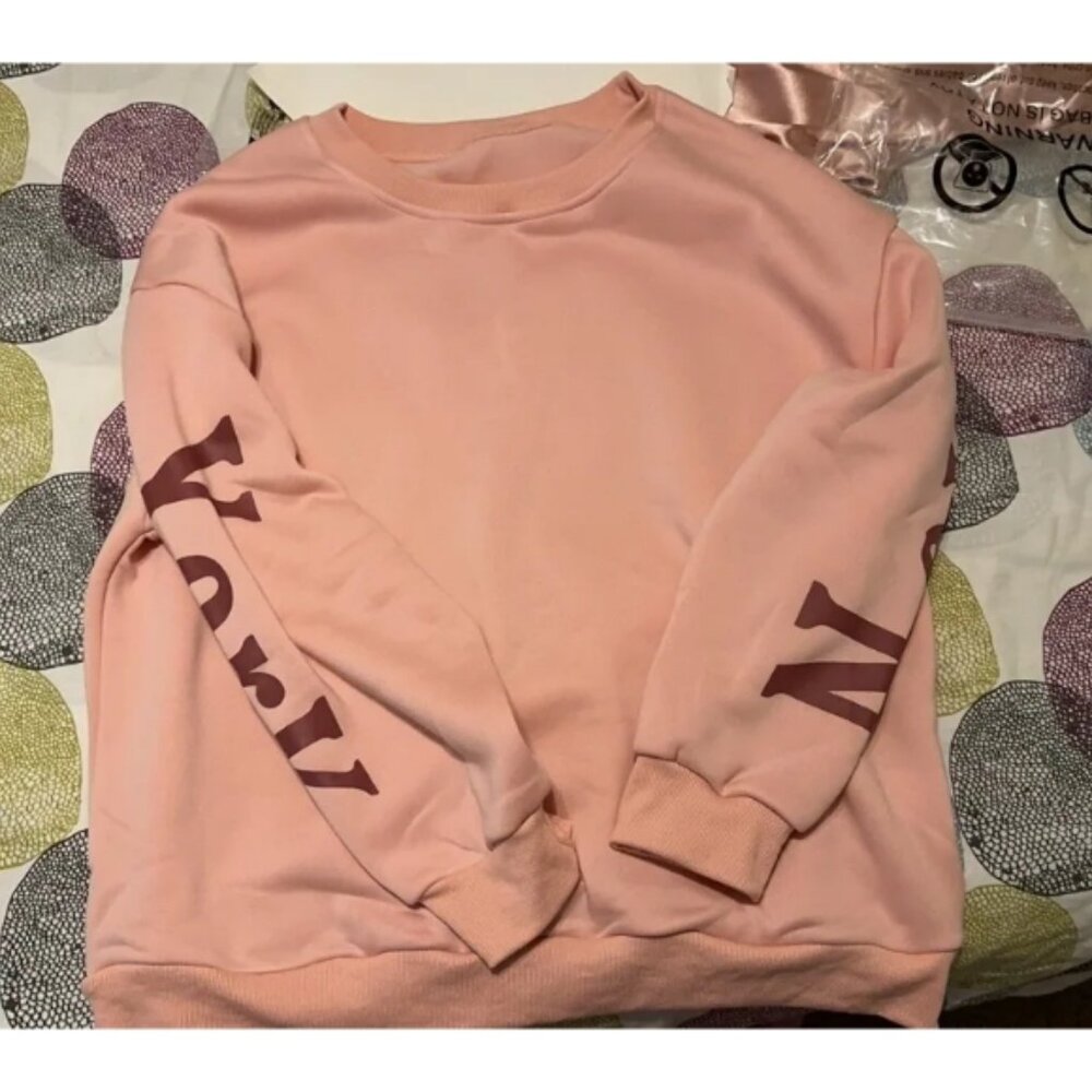 Casual Alphabet Print Crew Neck Sweatshirt - Loose Fit, Soft Knit